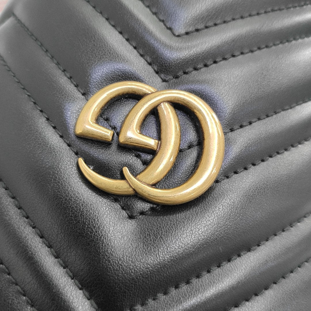GG Marmont Mini Quilted Calfskin Black