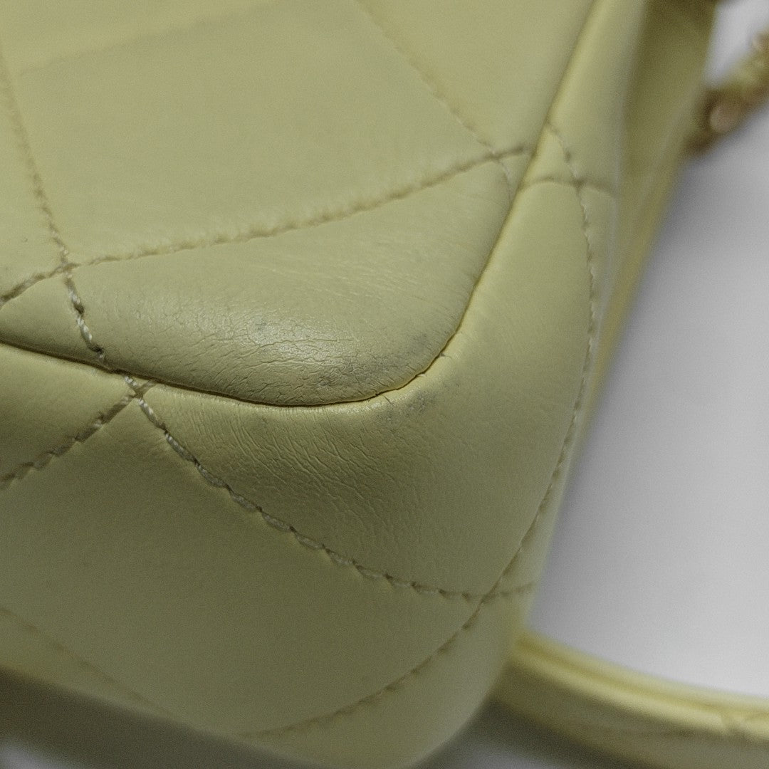 Quilted Lambskin Shoulder Bag Yellow