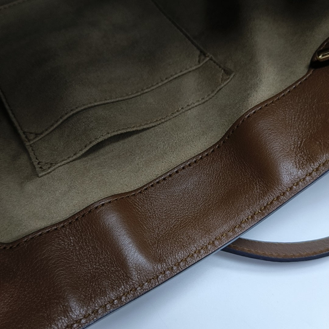 Padlock Medium Monogram Coated Canvas Beige