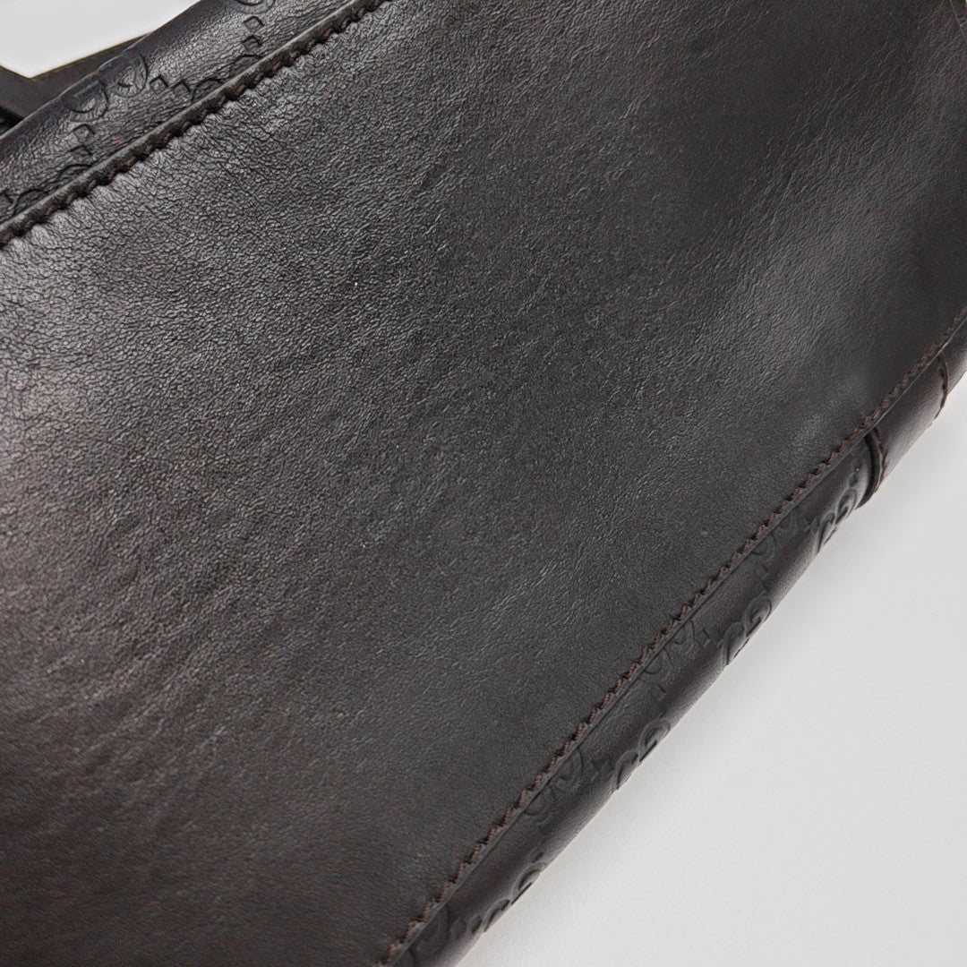 Monogram Calfskin Top Handle Bag Brown