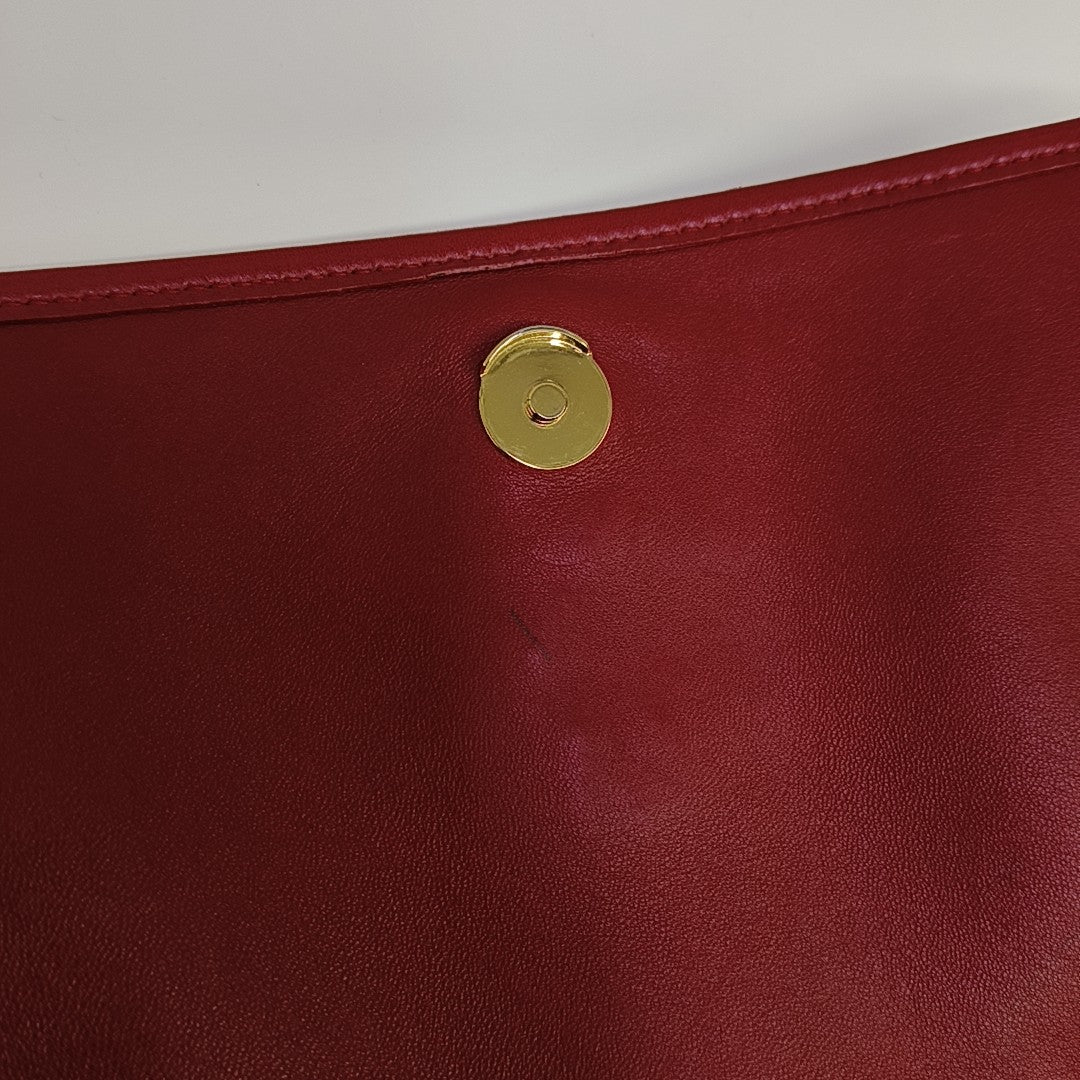 NIKI Medium Chevron Lambskin Red