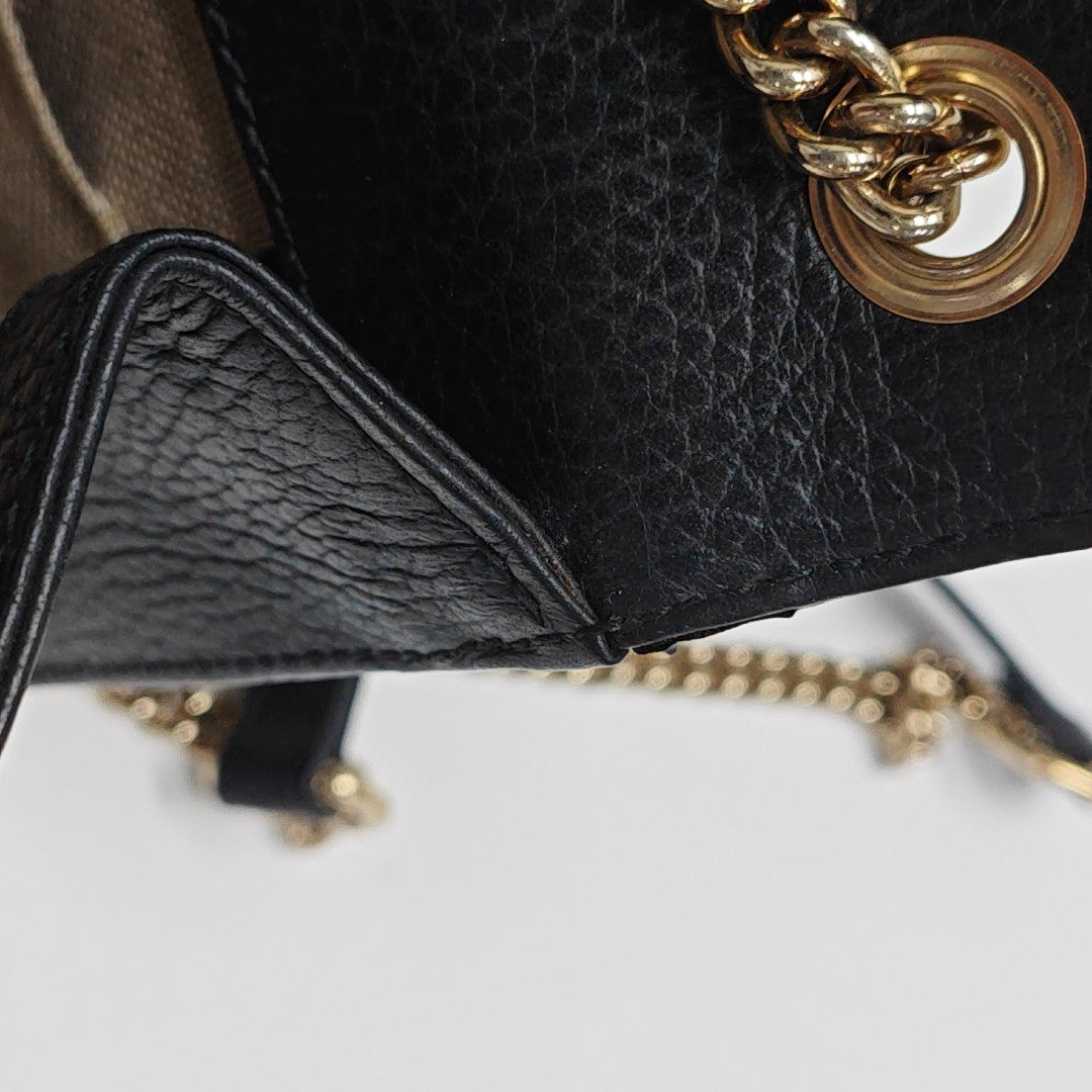 Interlocking G Small Calfskin Black