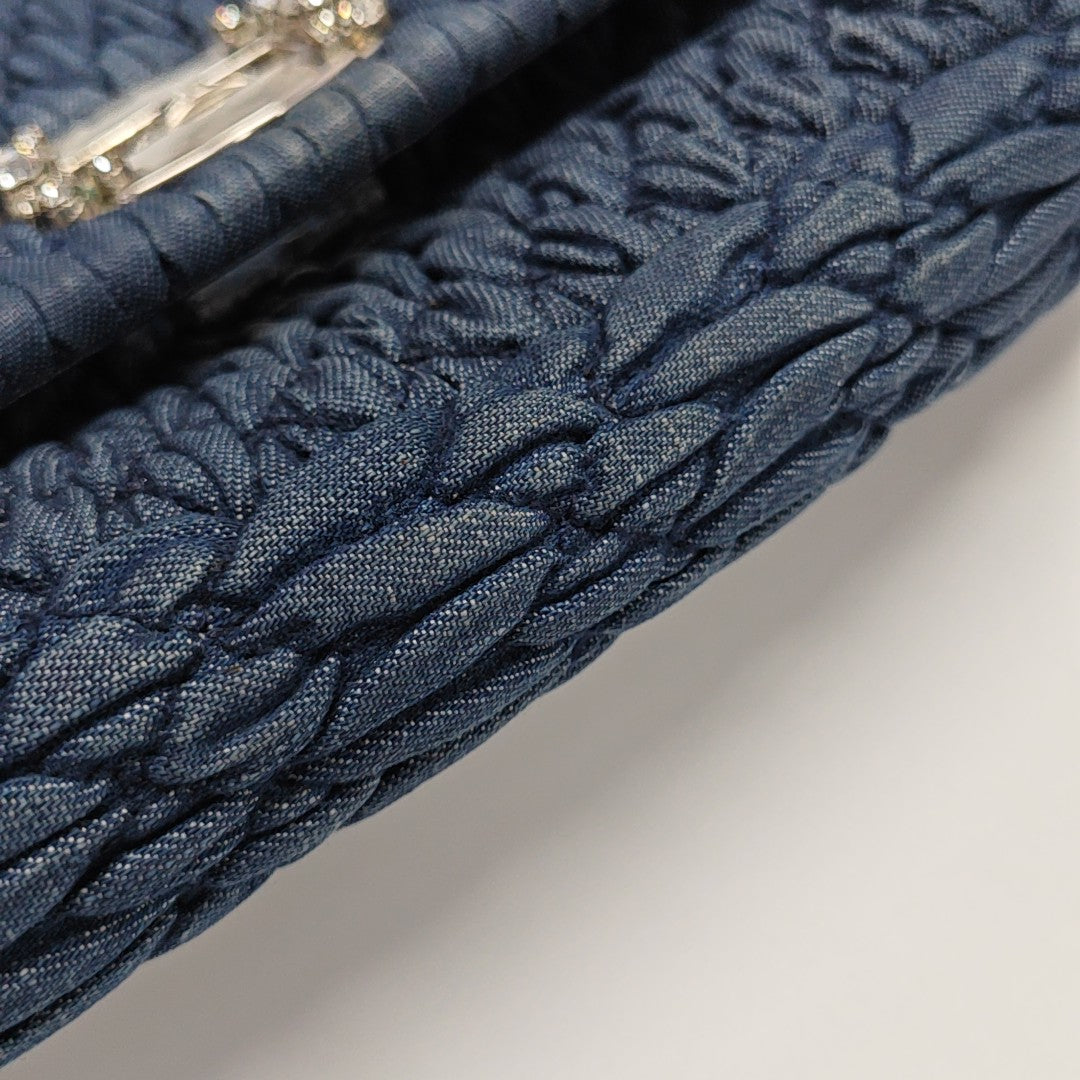 Crystal Quilted Denim Blue