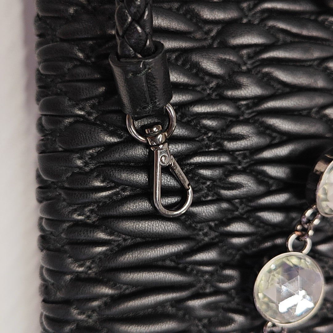 Crystal Quilted Lambskin Black