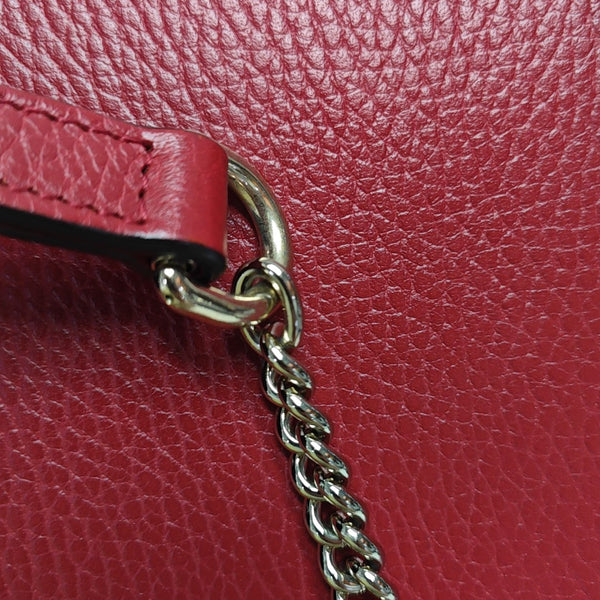 Interlocking G Small Calfskin Red