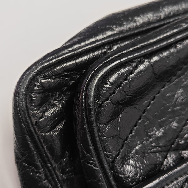 NIKI Medium Chevron Calfskin Black