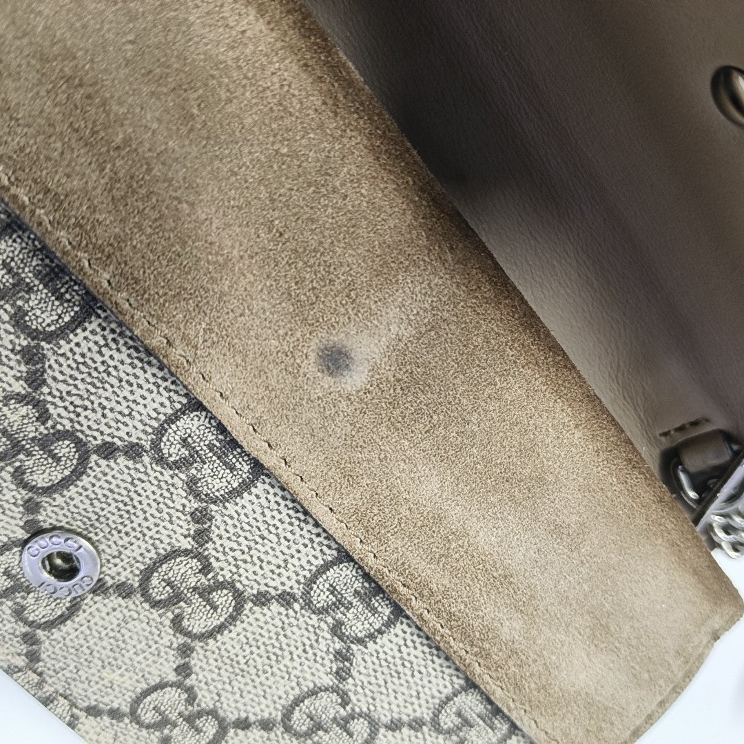 Dionysus Super Mini Monogram Coated Canvas Beige