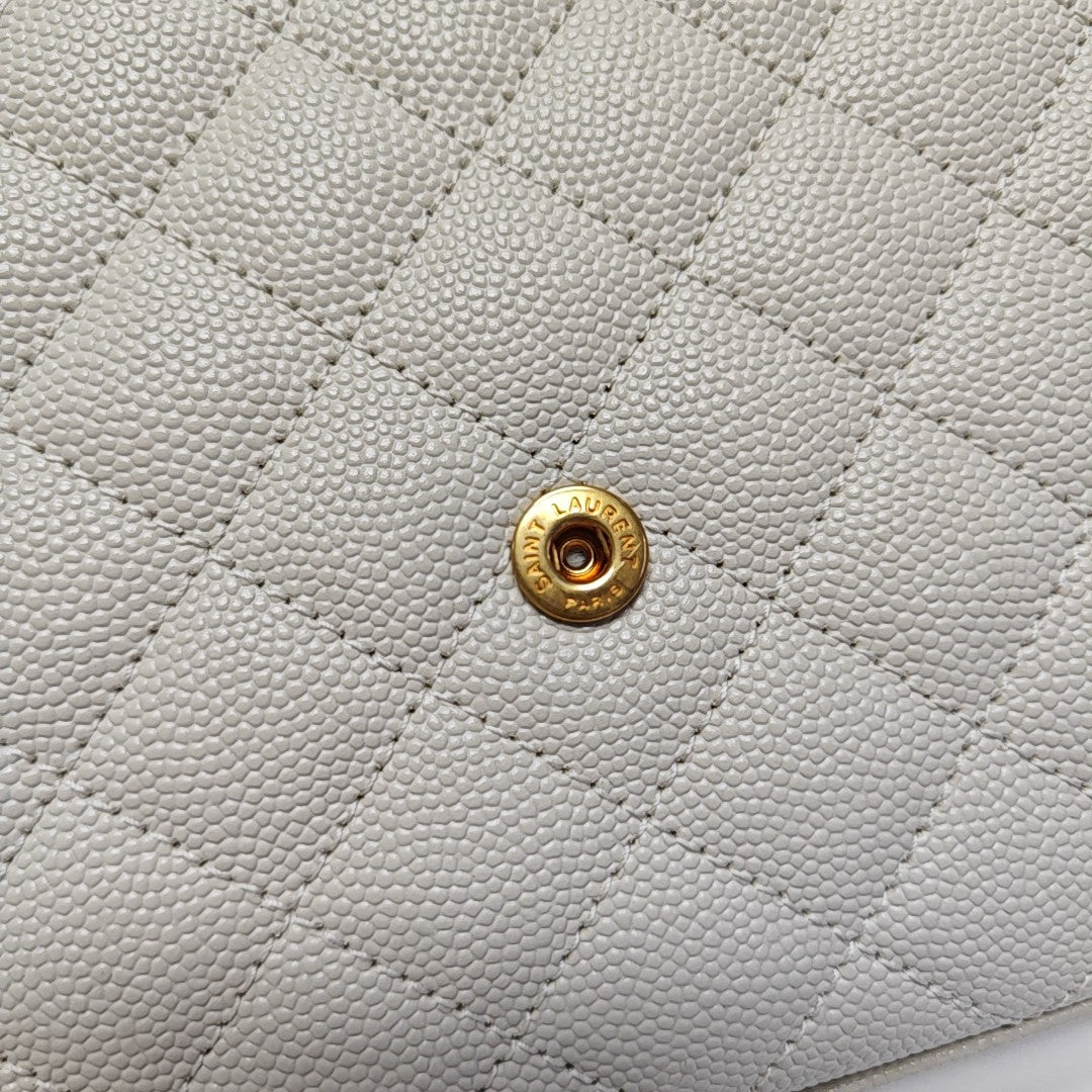ENVELOPE Small Quilted Calfskin White