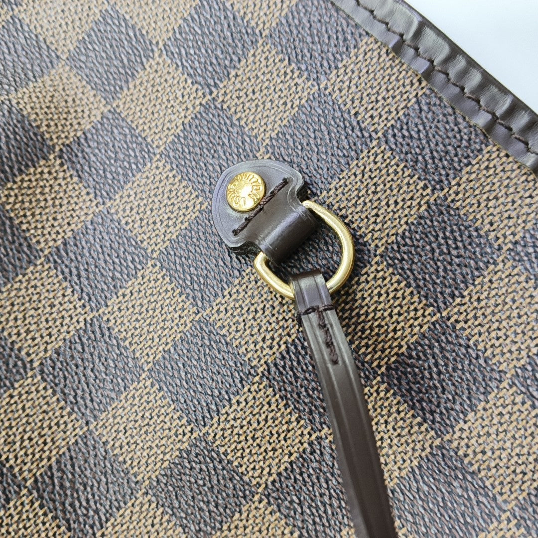 NEVERFULL GM Damier Ebene Coated Canvas Brown