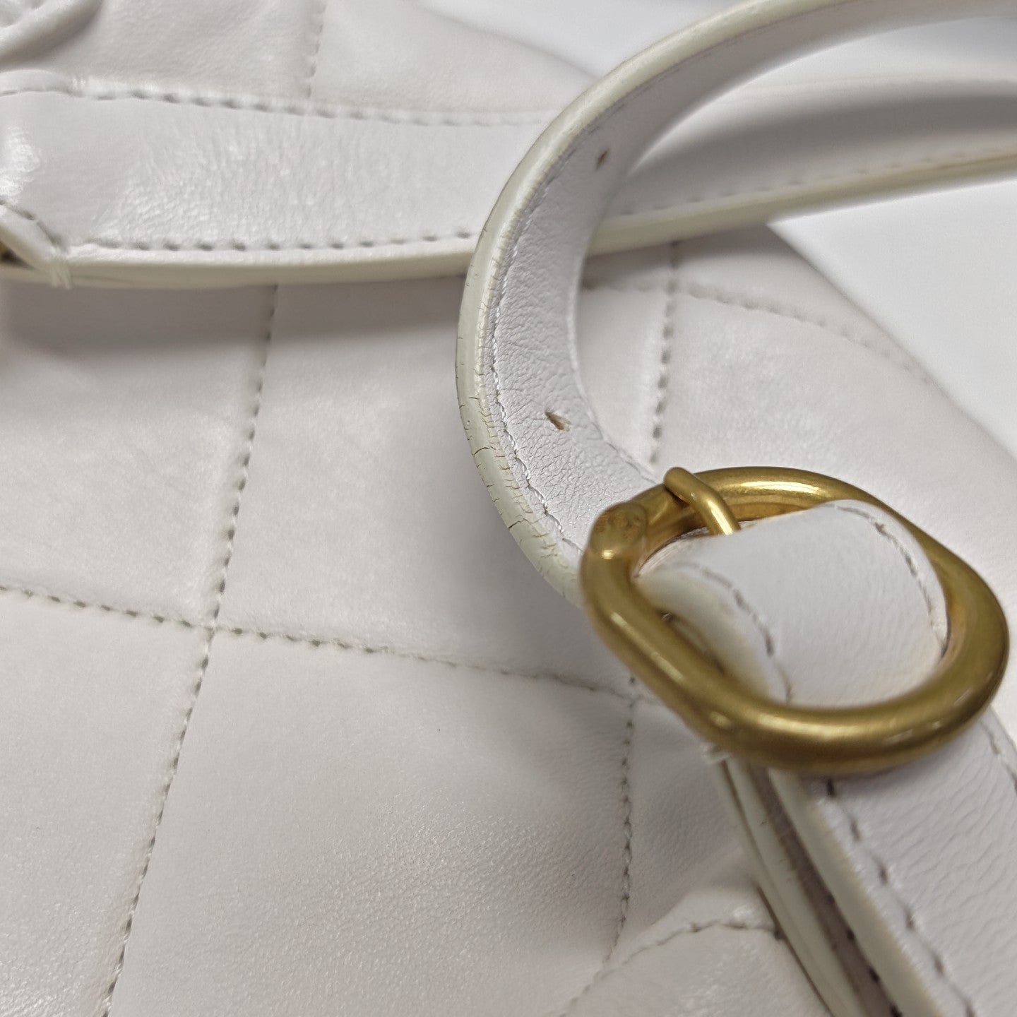 Quilted Lambskin Backpack White
