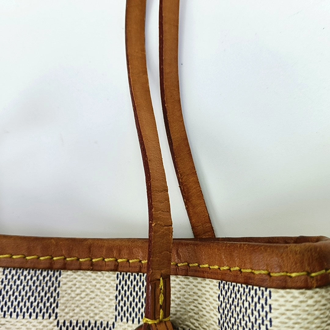 NEVERFULL PM Damier Azur Coated Canvas White