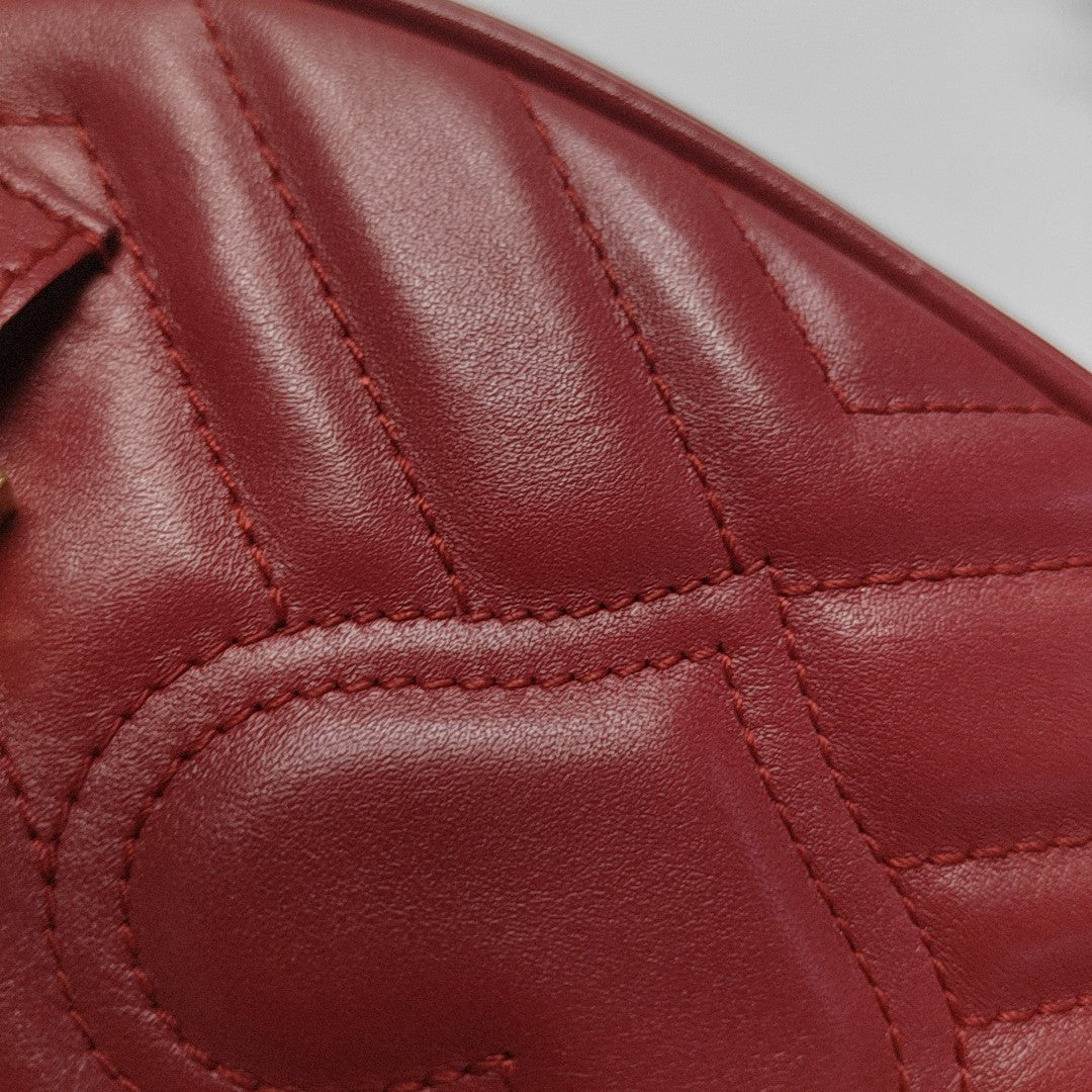 GG Marmont Super Mini Quilted Calfskin Red
