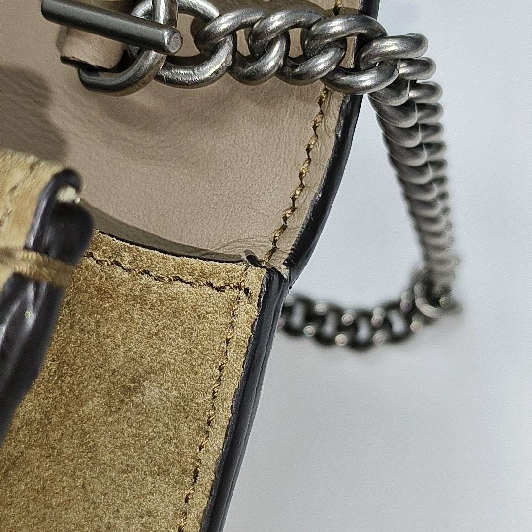 Dionysus Super Mini Monogram Coated Canvas Beige