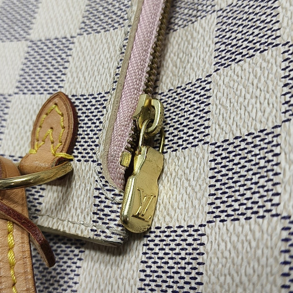 NEVERFULL MM Damier Azur Coated Canvas White