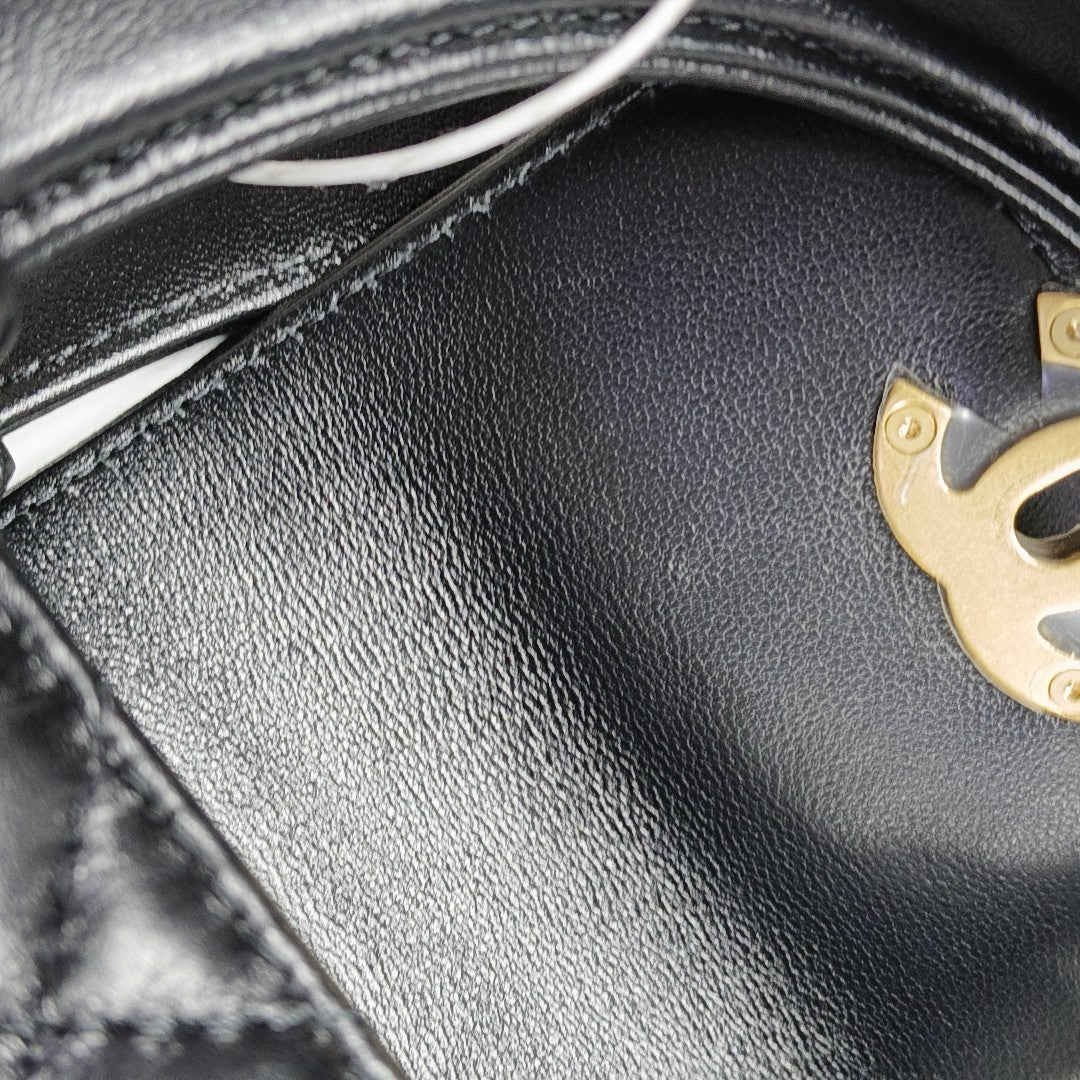 KELLY Mini Quilted Lambskin Black