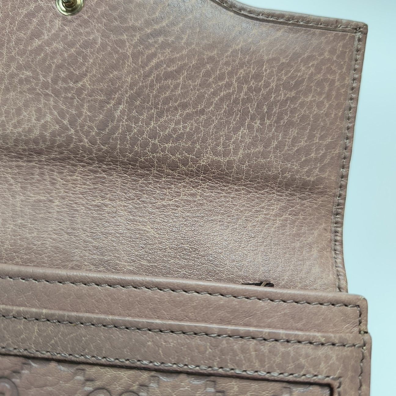 Sukey Monogram Calfskin Beige Wallet