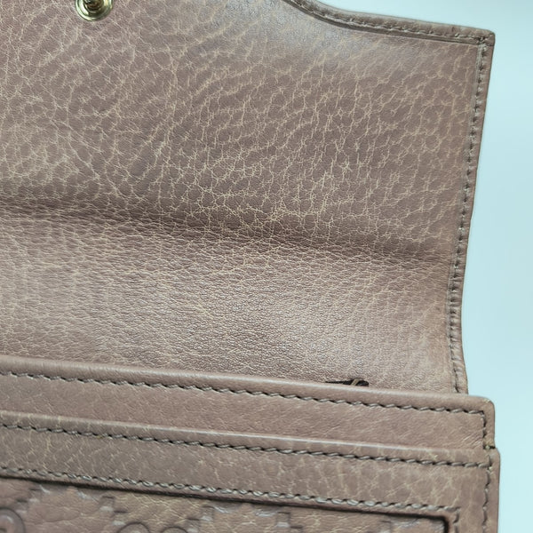 Sukey Monogram Calfskin Beige Wallet