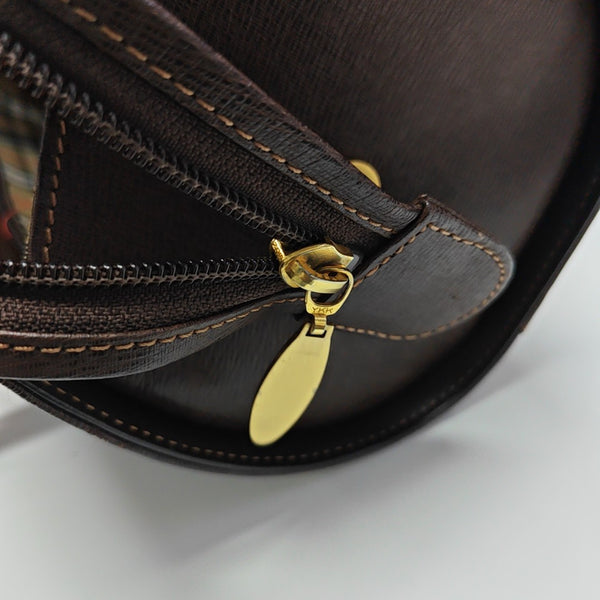 Calfskin Top Handle Bag Brown