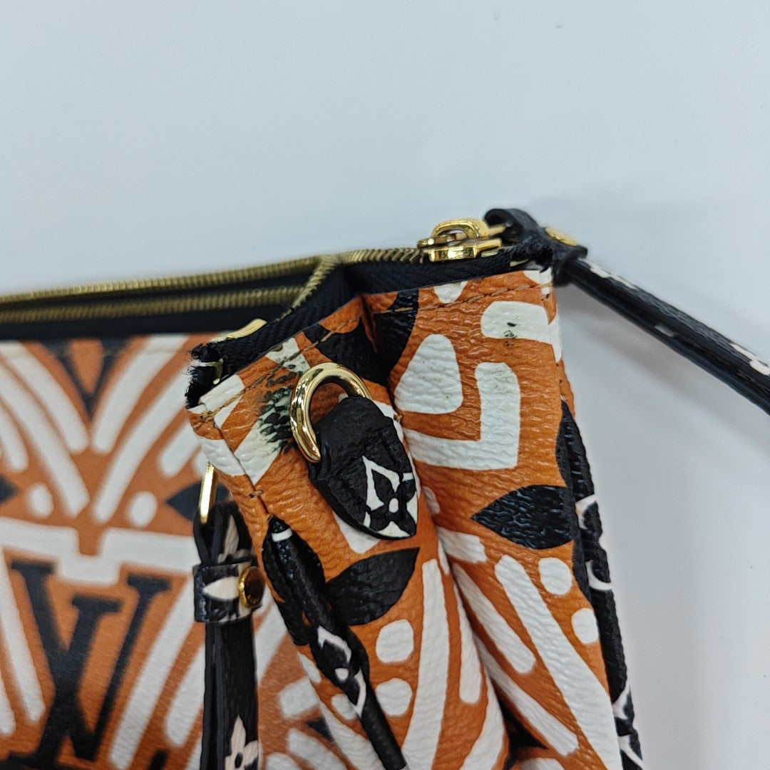 DOUBLE ZIP Coated Canvas Multicolor