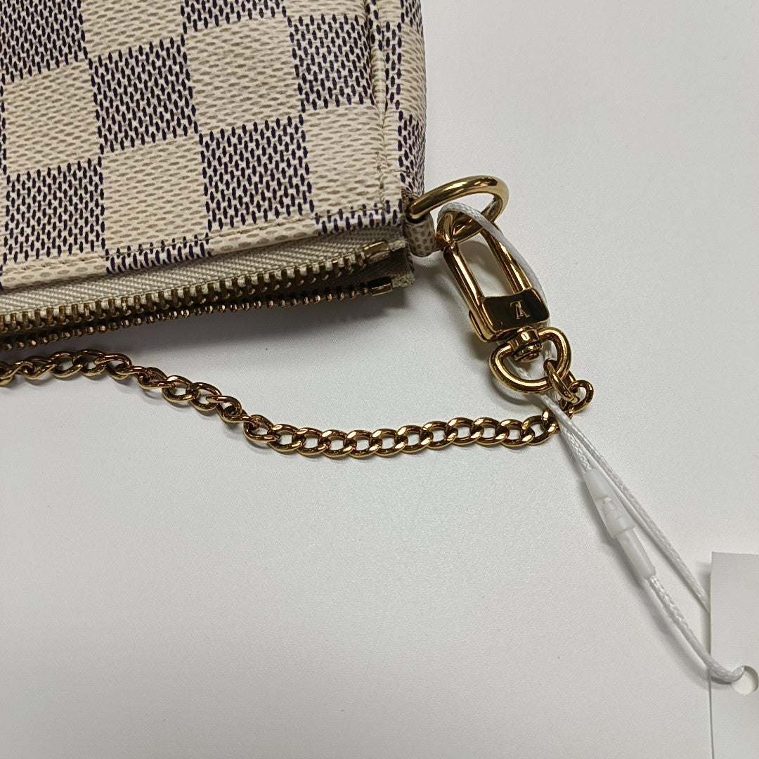 ACCESSOIRES Mini Damier Azur Coated Canvas White