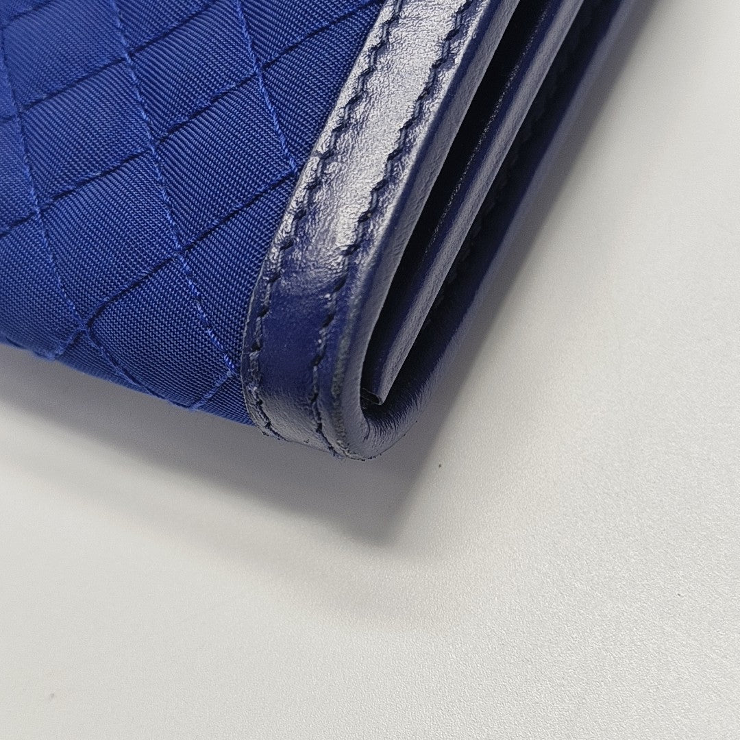 Quilted Fabric Shoulder Bag Blue