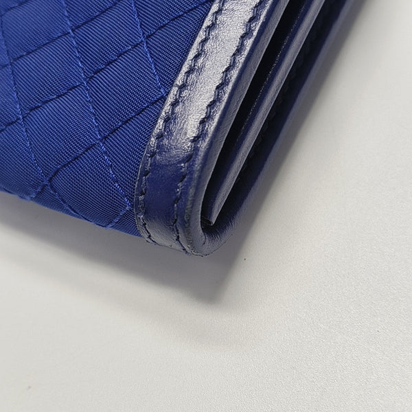 Quilted Fabric Shoulder Bag Blue