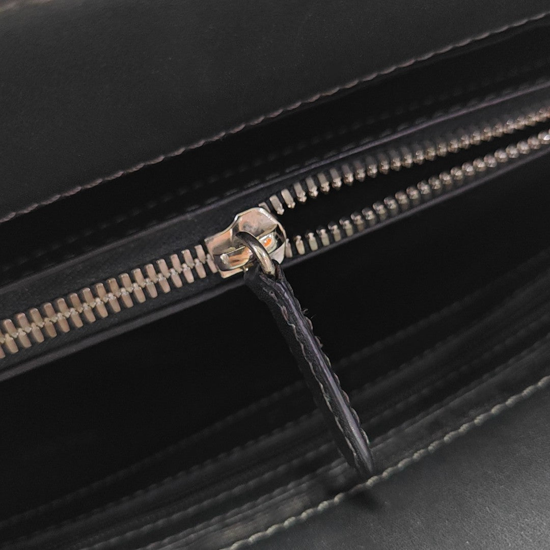 Calfskin Top Handle Bag Black
