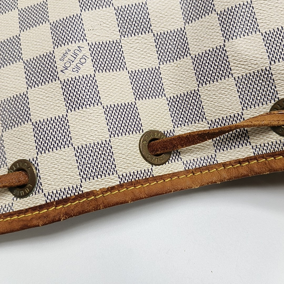 NOÉ GM Damier Azur Coated Canvas White