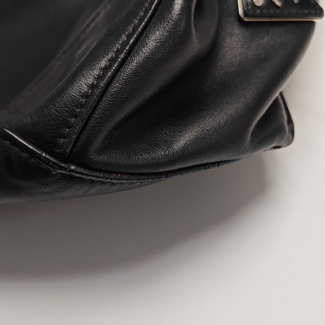 Calfskin Top Handle Bag Black