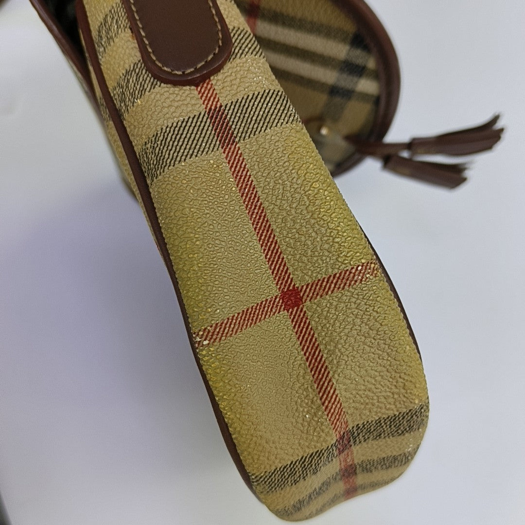Coated Canvas Shoulder Bag Beige