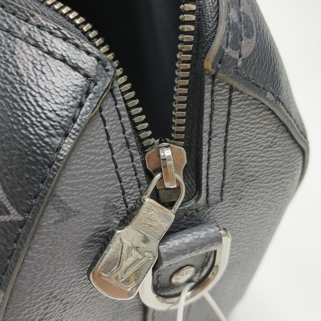 KEEPALL Monogram Coated Canvas Black