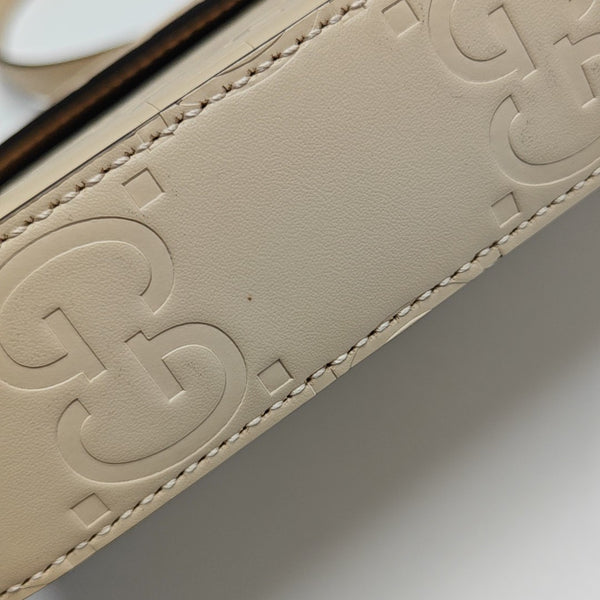 Monogram Calfskin Shoulder Bag Super Mini Beige