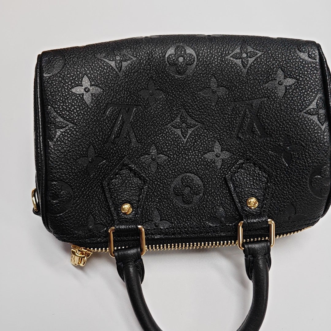 SPEEDY Nano Monogram Calfskin Black