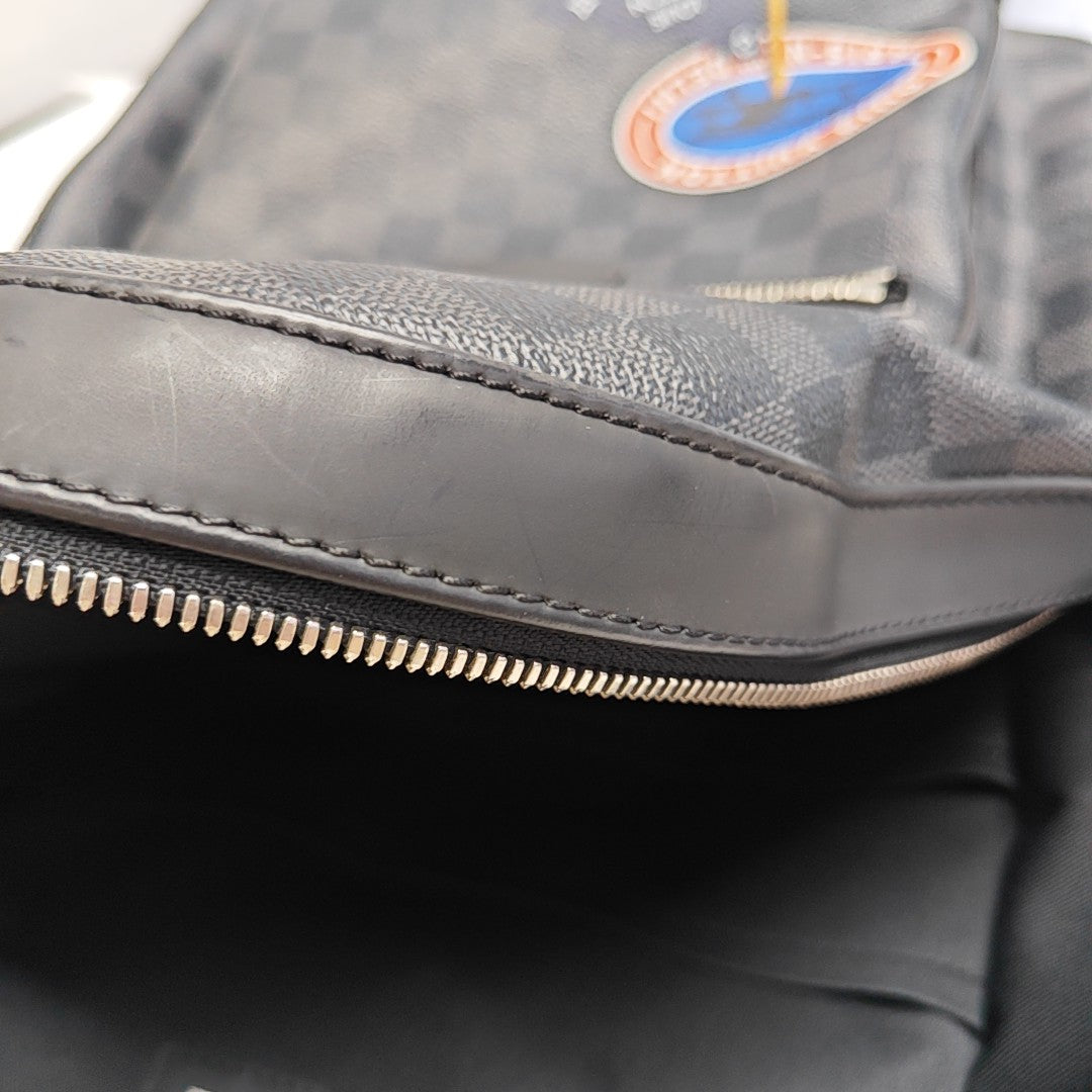 JOSH Damier Graphite Coated Canvas Gray