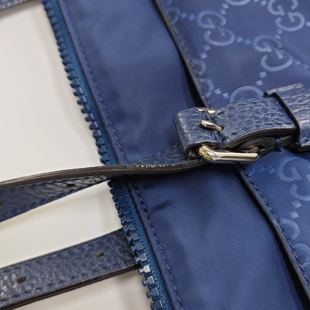 Monogram Nylon Tote Bag Blue