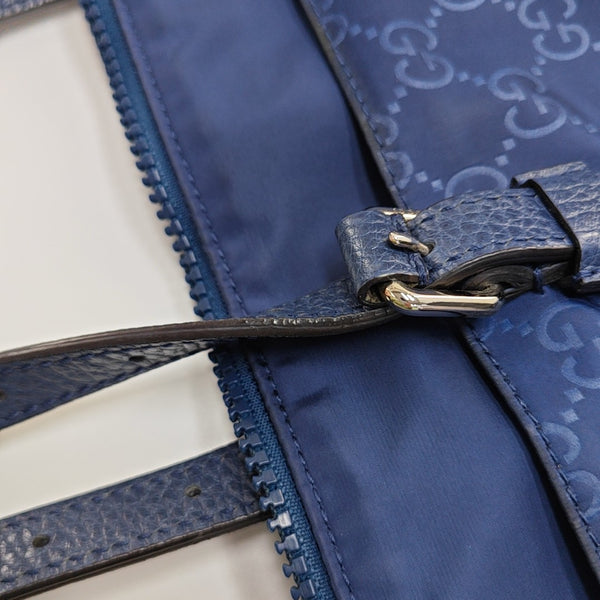 Monogram Nylon Tote Bag Blue