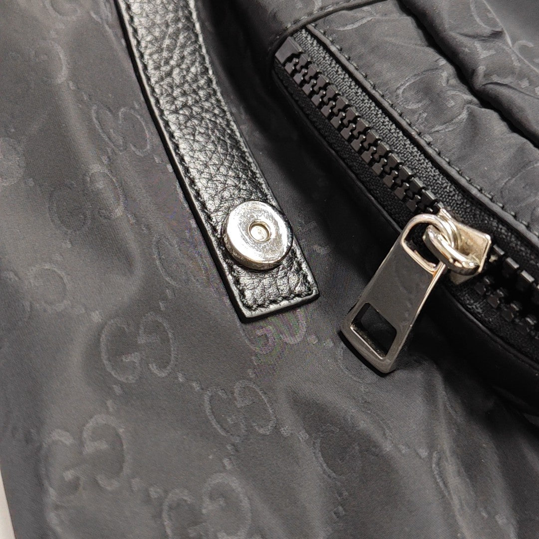Monogram Nylon Backpack Medium Black