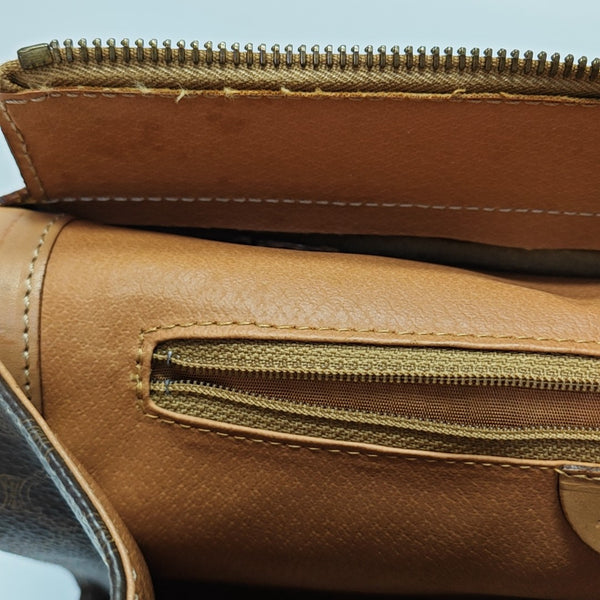 Coated Canvas Shoulder Bag Brown