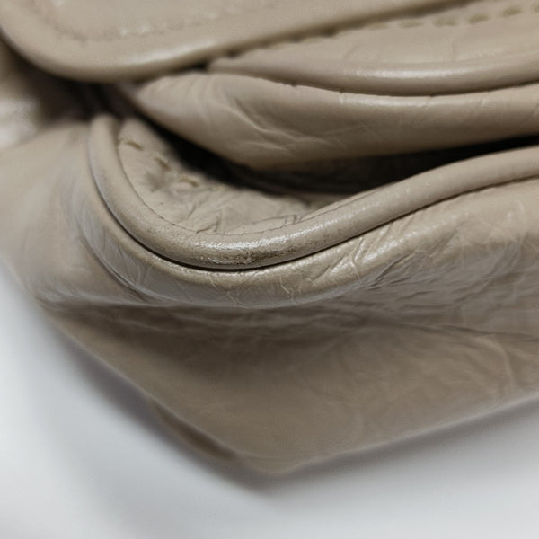 NIKI Small Chevron Calfskin Beige