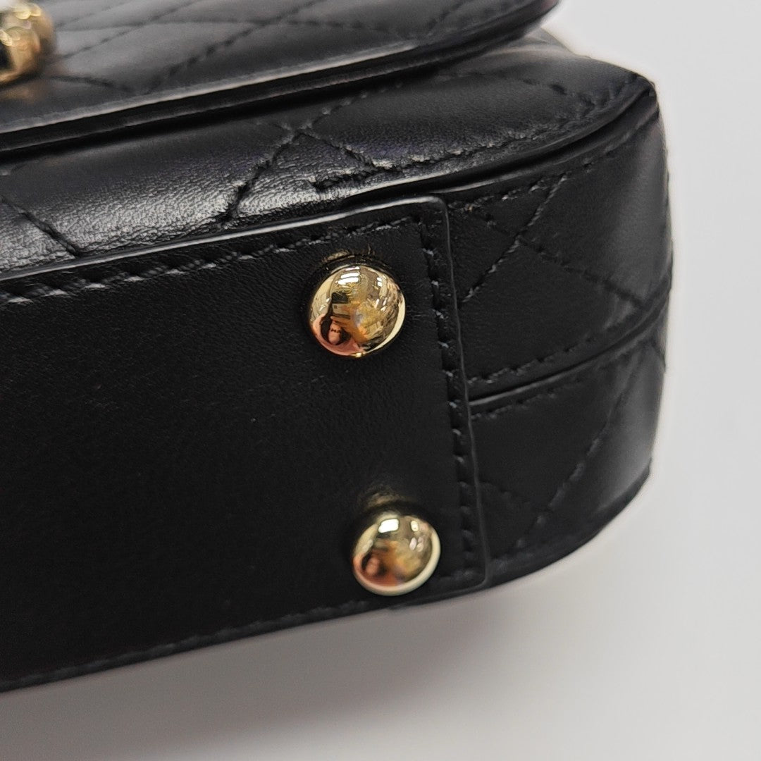 Quilted Calfskin Shoulder Bag Black