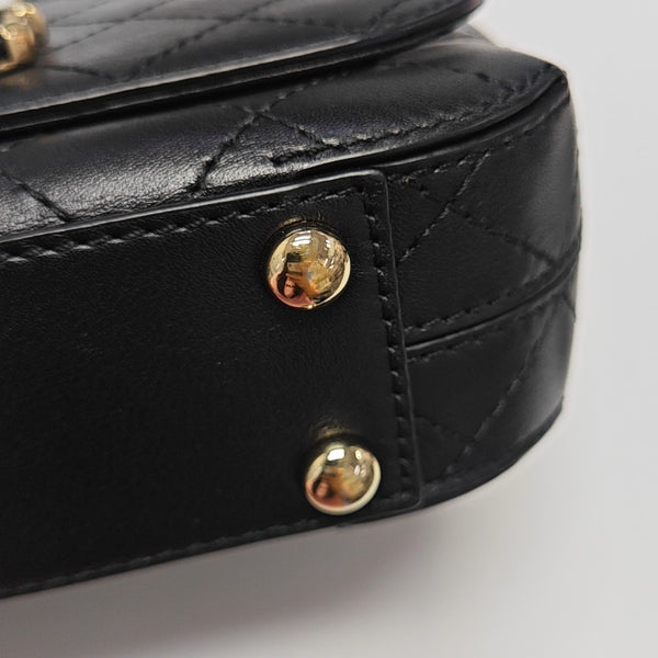Quilted Calfskin Shoulder Bag Black