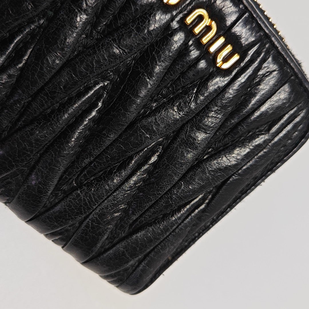 Quilted Lambskin Card Holder Black