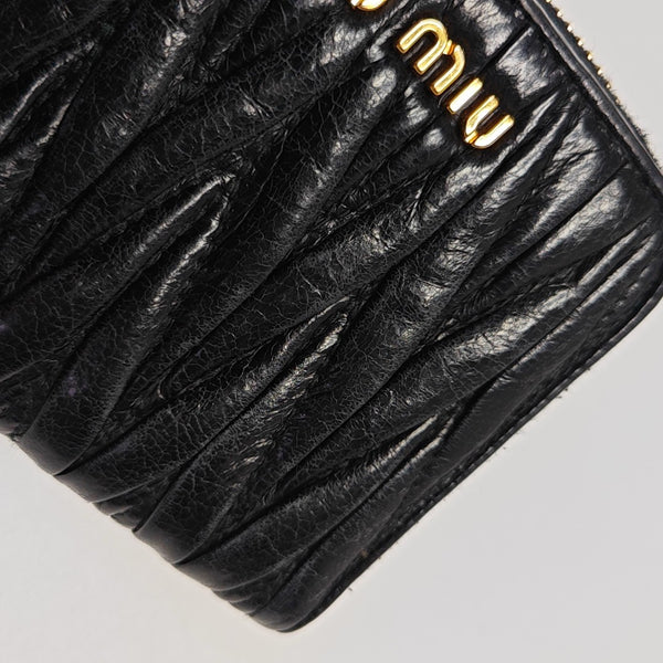 Quilted Lambskin Card Holder Black