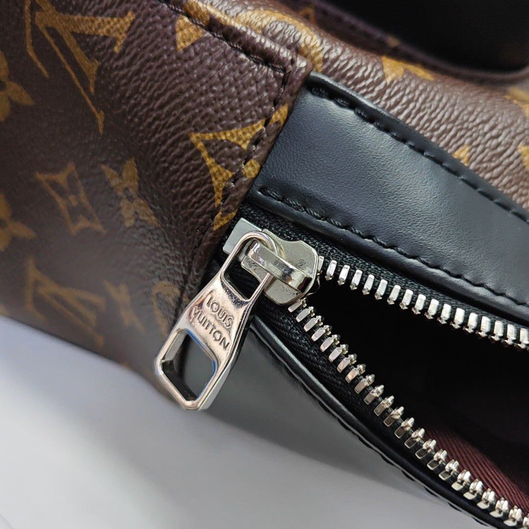 JOSH Monogram Coated Canvas Brown
