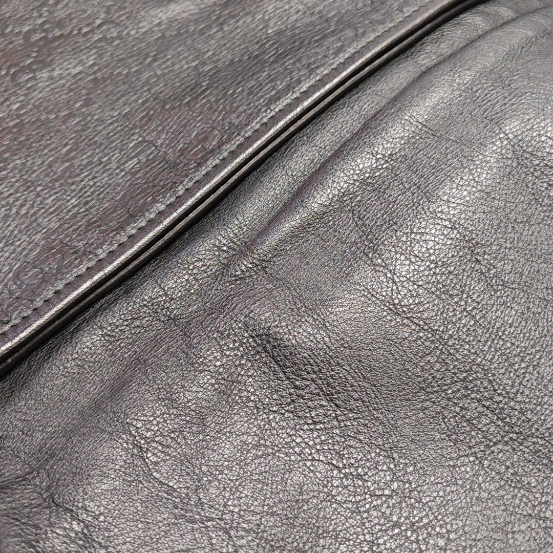 Ligne Shima Monogram Calfskin Black