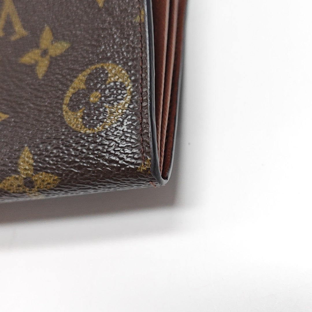 PORTE MONNAIE Monogram Coated Canvas Brown Wallet
