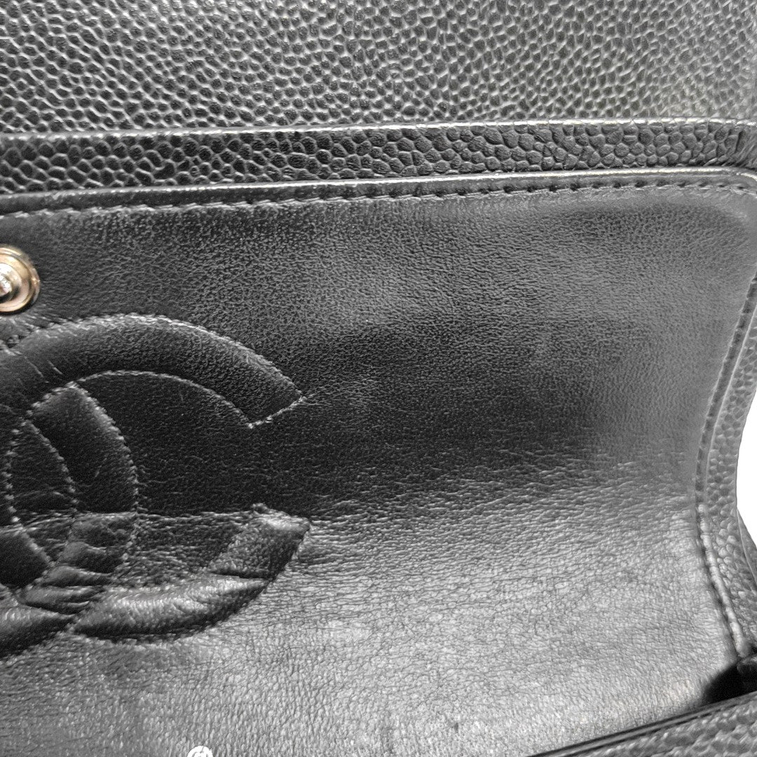 CLASSIC FLAP Medium Quilted Grained Calfskin Black
