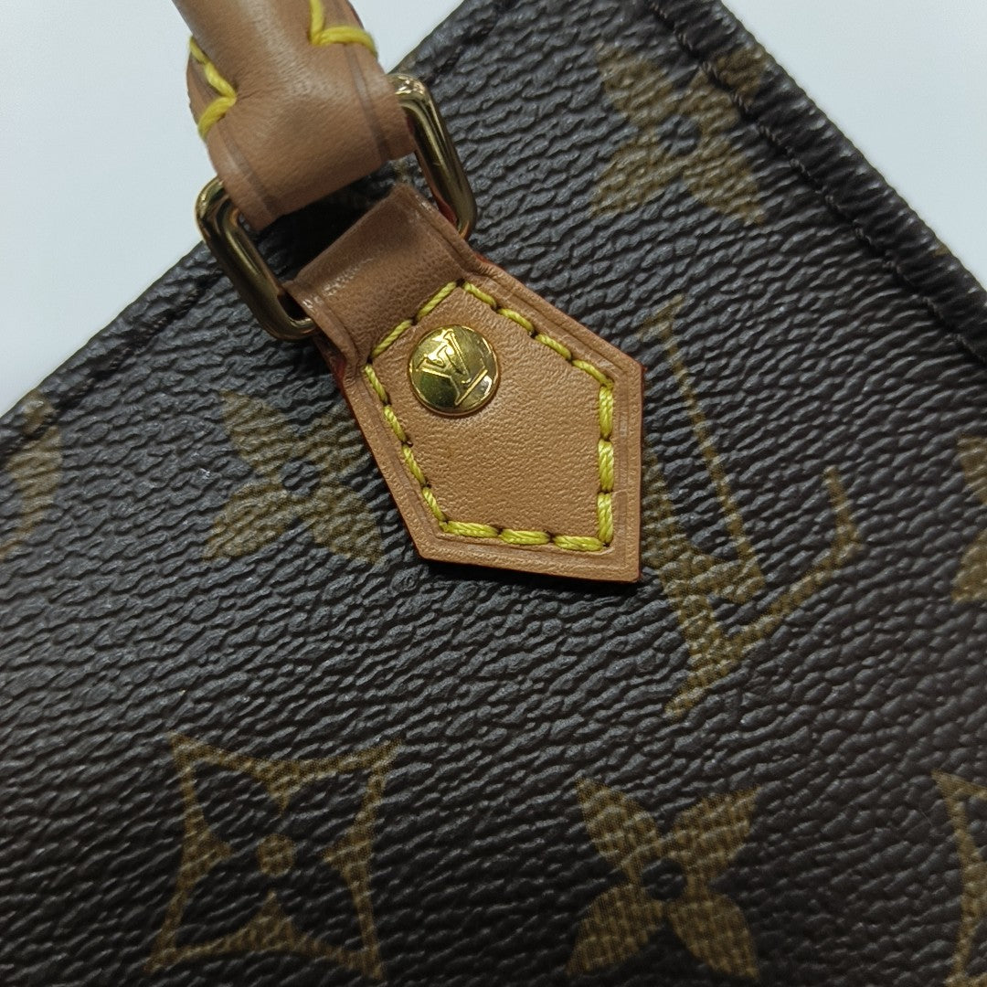 SAC PLAT Mini Monogram Coated Canvas Brown