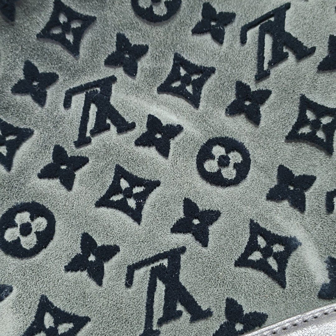 DEAUVILLE Monogram Suede Gray