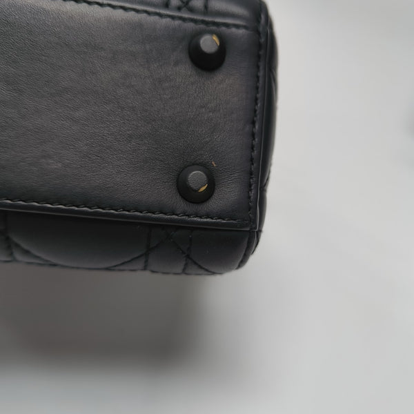 Lady Dior Mini Cannage Calfskin Black